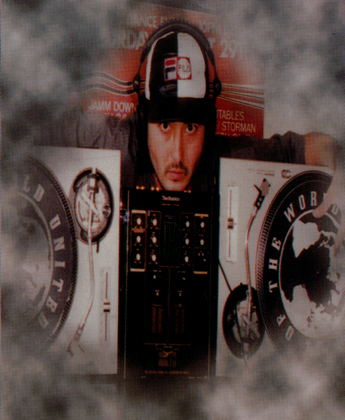 DJ KC with Technics turntables